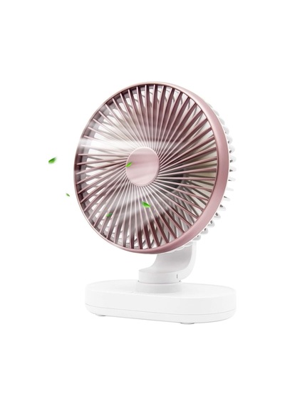 Thentech Ultra Sessiz Kademeli Otomatik Dönen Soğutucu Fan Masaüstü Şarjlı Vantilatör Sessiz Güçlü Beyaz
