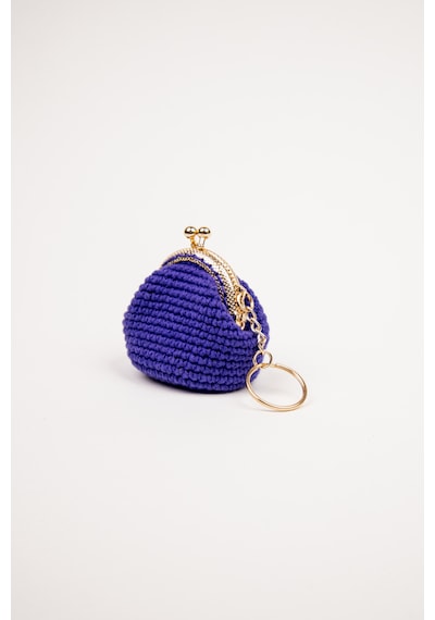 Fabric Craft Bag Mini Bozuk Para Cüzdanı Anahtarlık Klipsli Mor