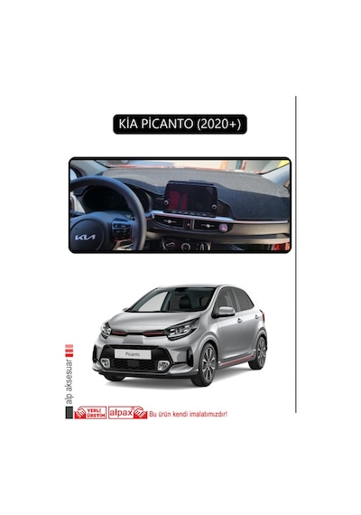 Kia Picanto 2020+torpido Koruma Halısı Siyah Kenar
