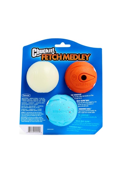Chuckit Gen 1 Köpek Top Seti, Orta Boy 6.4 Cm Çap, Yüksek Sıçrama-yüzen-sağlam Top, 3'lü Paket