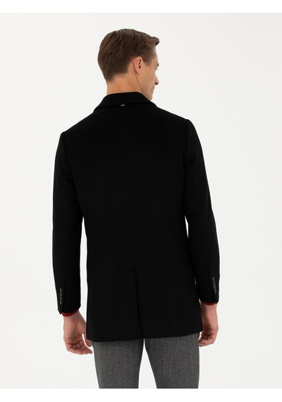 Cacharel Siyah Yün Karışımlı Ex.slim Fit Palto