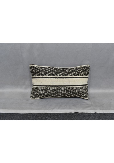 Zehra Abla Halı Yeni El Dokuma Dekoratif Lumbar Kilim Kırlent Yastık Kılıfı 6580 Çok Renkli