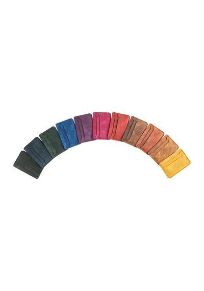 Twingold İsme Özel Yatay Kartlık - %100 Rainbow Deri - A011001 - Antrasit Antrasit
