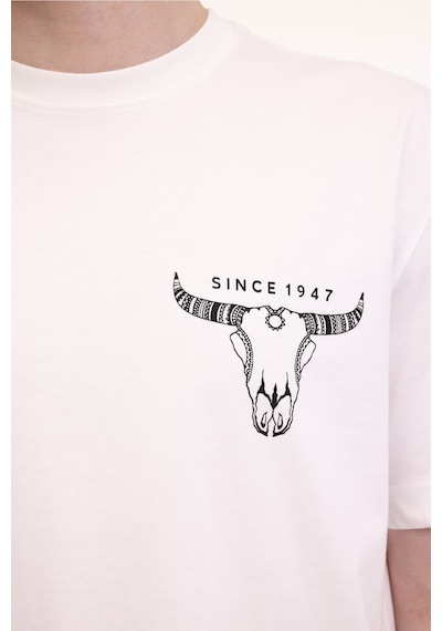 Wrangler Loose Fit Grafik Logo Beyaz Erkek Kısa Kol T-shirt 000000000102265396 Beyaz