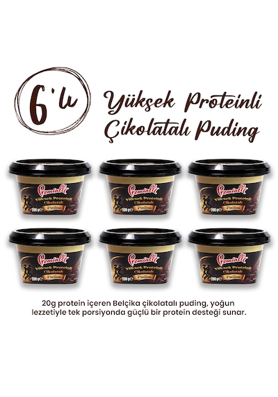 Premialle Yüksek Proteinli Belçika Çikolatalı Puding 20 G Protein Tek Porsiyon 6'lı Set