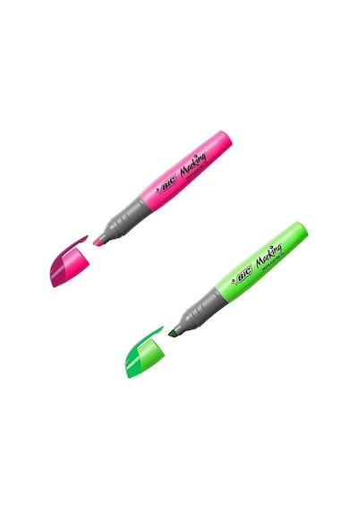 Bic Kalem Tipi Yuvarlak Gövde Fosforlu Kalem Pembe + Yeşil Diğer