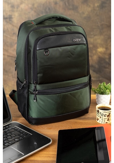 Case Club Körüklü Notebook Laptop Sırt Çantası 14""-15,6" İnç Su İtici Kumaş Haki