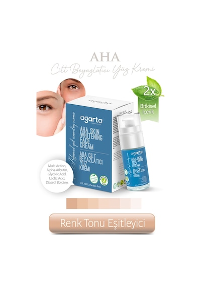 Agarta Doğal Aha Cilt Beyazlatıcı Yüz Bakım Kremi 40 ML