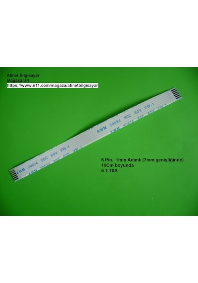 Hp Dv6 Start Butonu Flex Şerit Kablo 6 Pin 1Mm 10Cm 6-1-10A
