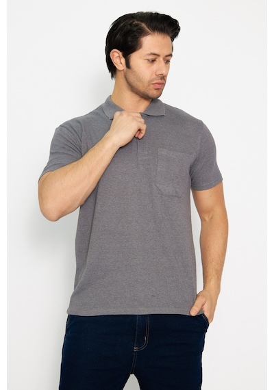 Orange Safety Koyu Gri Kısa Kol Polo Yaka T-shirt