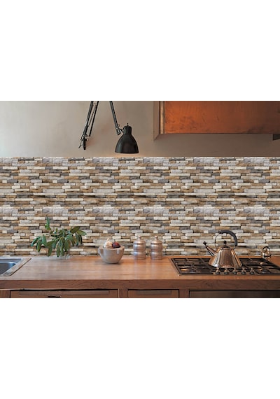 Kendinden Yapışkanlı Fayans Kaplama Pvc Karo Geometrik Taş Desen 60x120 Cm 7 Adet 5 M2