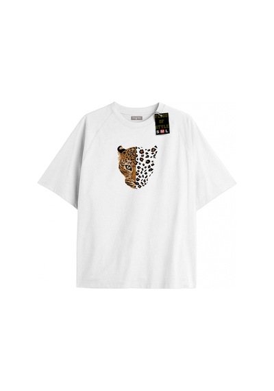 Tarzsokak Beyaz Oversize T-shirt Aslan Özel Tasarım