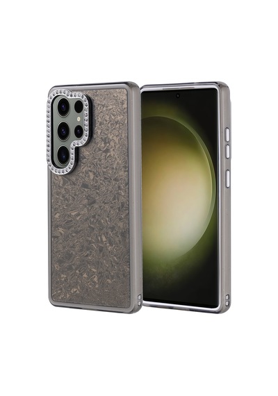 Noktaks - Galaxy S25 Ultra Uyumlu Kılıf Taşlı Tasarımlı Koruyucu Kapi Kapak - Gold - T36886