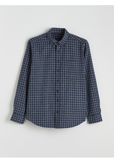 Lcwaıkıkı Classic İndigo Regular Fit Ekose Erkek Gömlek
