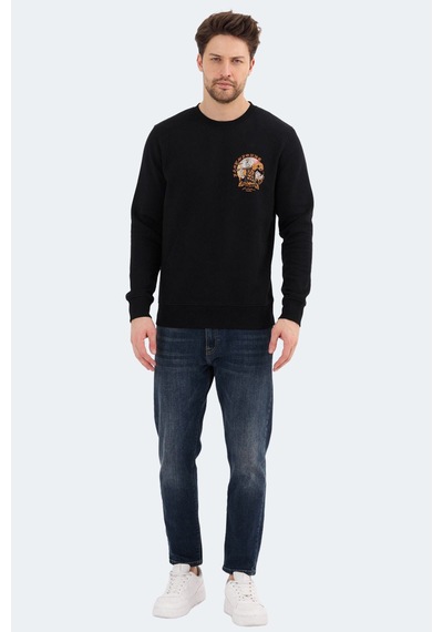 Jack & Jones 12256818 Erkek Siyah Sweatshirt Siyah