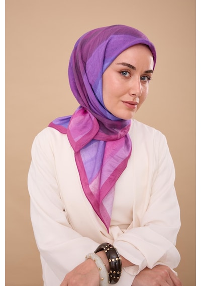 Silk Home Olinda İpek Eşarp 47005-09 Fuşya, Mor, Mavi, Violet