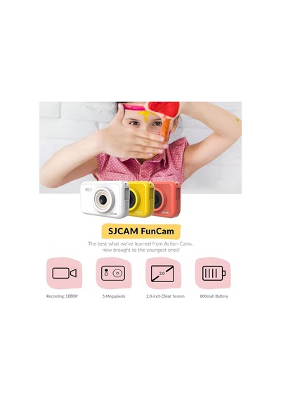 Sjcam Funcam Çocuklar İçin Fotoğraf Makinesi Ve Kamera 1080p 12mp 2'' Hd Ekran Çerçeveler Ve Komik Filtreler Snake