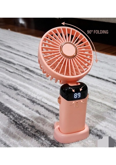 Led Digital 5 Kademe 90 Derece Katlanabilir Şarj Göstergeli El Vantilatörü