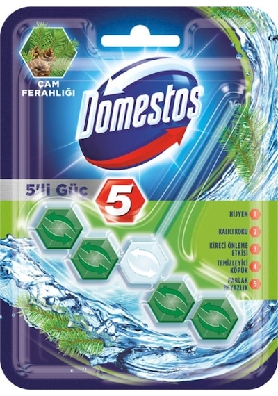 Domestos 5'li Güç Wc Blok Çam Ferahlığı 55 G