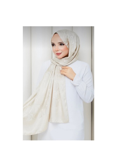 Ardün Hijab Halka Desen Pamuklu Şal Taş Gümüş - 936514243 Gümüş