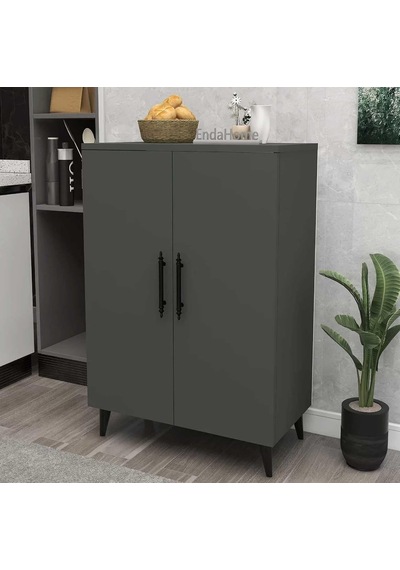 Reyo Home Enda 3 Raflı 2 Kapaklı Çok Amaçlı Dolap Antrasit Diğer