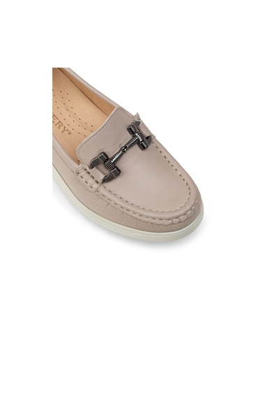 Deery Kadın Hakiki Deri Bej Dolgu Topuk Loafer - N1742zbejc01
