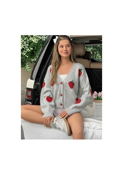 Flex Fashıon Kadın Trend Çilek Detaylı Popüler Yumoş Triko Hırka Açık Gri Gri - 731489809 Gri - 731489809 Gri Flex Fashıon Kadın Trend Çilek Detaylı Popüler Yumoş Triko Hırka Açık Gri Gri - 731489809 Gri - 731489809 Gri