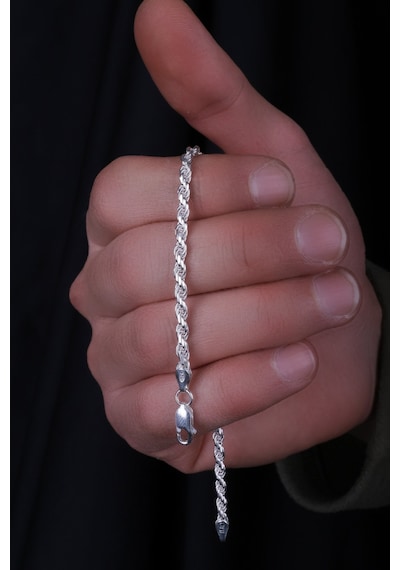 Encili Silver 925 Ayar Gümüş Halat Burgulu Zincir Model Bileklik Gümüş