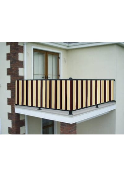 Ceylan Home Balkon Demir Perdesi Bağcıklı Kahverengi Krem 425x80 Kahverengi - Krem
