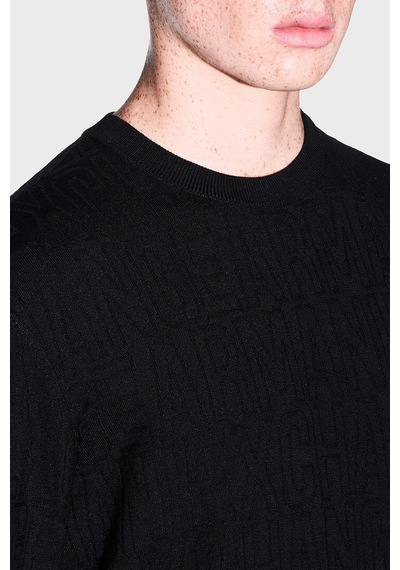 Armani Exchange Pamuklu Logolu Bisiklet Yaka Kazak Erkek Kazak Xm002986 Af10454 Uc001 Siyah