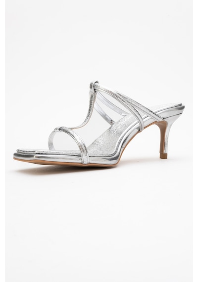 Luvishoes Luvi Shoes Mocha Gümüş Desenli Kare Burunlu İnce Bantlı Kadın Topuklu Terlik Gümüş Luvishoes Luvi Shoes Mocha Gümüş Desenli Kare Burunlu İnce Bantlı Kadın Topuklu Terlik Gümüş