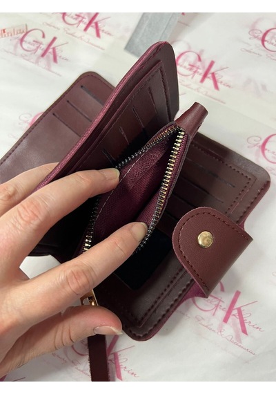 Bonita Bordo Çok Bölmeli Cüzdan Premium Kalite