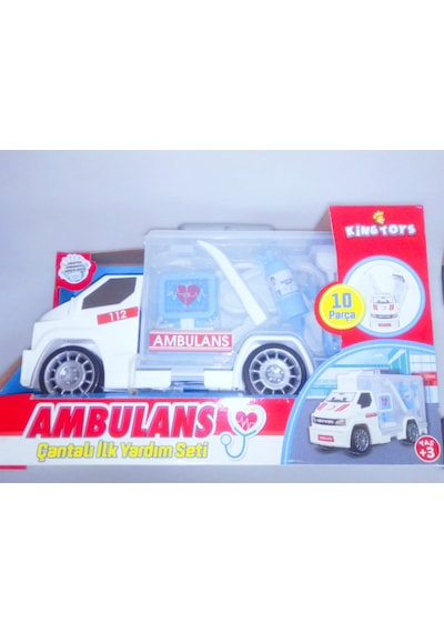 Oyuncak Çantalı Ambulans Arabası 10 Parça Eğitici Oyuncak Ambulans