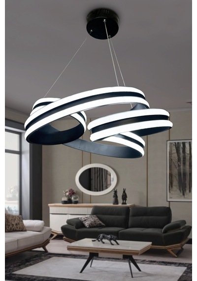 Atlas Çift Yönlü Yüksek Işık Modern Led Avize Siyah