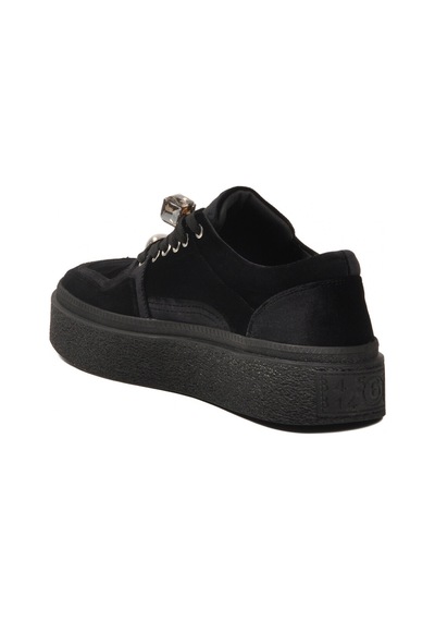 Guja Siyah Nubuk Bağcıklı Yüksek Taban Kadın Sneaker 25k475 Z Siyah