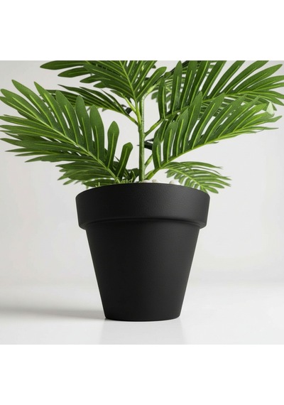 100 Cm Yapay Areca Palmiyesi Premium Dekoratif İç Mekan Bitkisi Siyah Plastik Saksı Yeşil