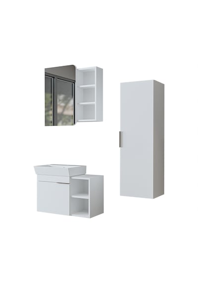 Likya Kapaklı Ve Açık Raflı Mdflam Lavabolu 72 Cm Banyo Alt Dolabı + Üst Dolabı + Banyo Boy Dolabı Beyaz Beyaz Likya Kapaklı Ve Açık Raflı Mdflam Lavabolu 72 Cm Banyo Alt Dolabı + Üst Dolabı + Banyo Boy Dolabı Beyaz Beyaz