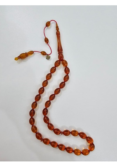 Han Faturan Hasan Ayhan İmzalı Kehribar Tesbih 8 X 12,5 Mm Beyzi 81737733