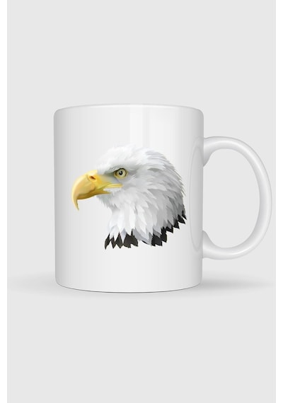 Bald Eagle, American Eagle Head Tasarımlı Kupa Bardak Beyaz