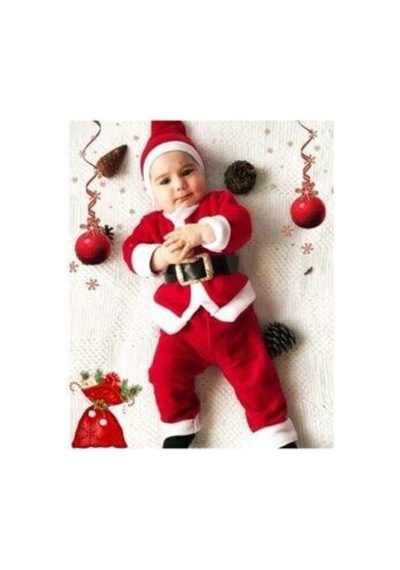 Pazarız Noel Baba Kız Erkek Çocuk Kostüm Kırmızı