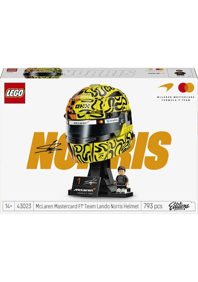 LEGO® Editions McLaren Mastercard F1® Team Lando Norris Kaskı 43023 - 14+ için Minifigür İçeren Oyuncak Yapım Seti (793 Parça)