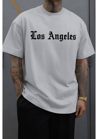 Los Anfgelesbaskılı Unisex Tshırt Q5 Çok Renkli
