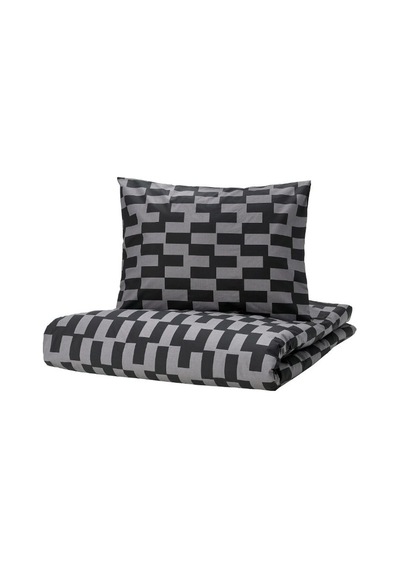 Ikea Blaskata Tek Kişilik Nevresim Takımı 150 X 200 Cm Siyah - Gri