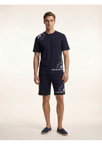 Xint Lacivert Pamuk Dokulu Regular Fit Şort 380241