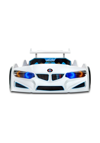 Bmw - M7 - Beyaz Arabalı Yatak Araba Karyola