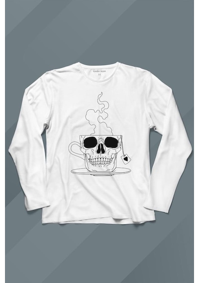 Kurukafa Kahve Çay Streetwear Uzun Kollu Tişört Baskılı T-shirt 001