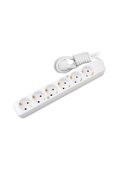 3 Adet--6'lı Topraklı Grup Priz 2 Metre Kablolu - Çoklu Uzatmalı Priz Seti 3x1 Mm² Yumuşak Ttr Kablo Beyaz Uzatma Kablosu,çoklu Priz 0