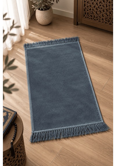 Düz Velur Kadife Seccade 70x110 Cm Petrol Mavi