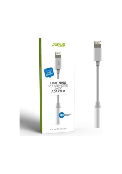 Jo-ıb01 Iphone 11/12/13/14 Plus Ile Uyumlu Bluetooth Modlu Bağlantı 3.5mm Dönüştürücü Beyaz
