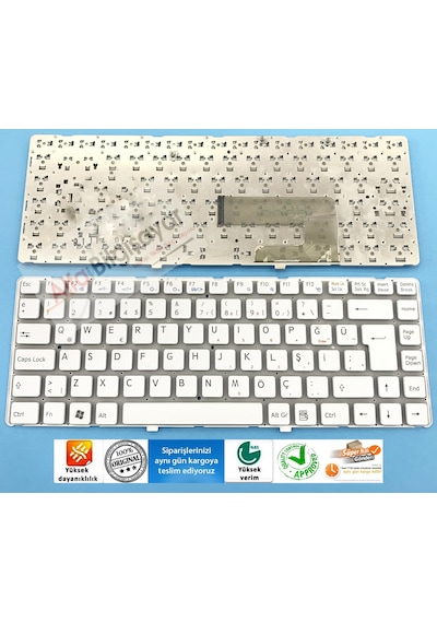 Alfabilgisayar Sony Uyumlu Vaio Vgn-Nw26E, Vgn-Nw26Eg, Vgn-Nw26Jg Klavye Beyaz Renk Tuş